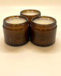 Bee & Bovine poured tallow balm in three amber glass jars